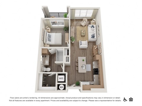 a 1 bedroom floor plan | lodges at providence